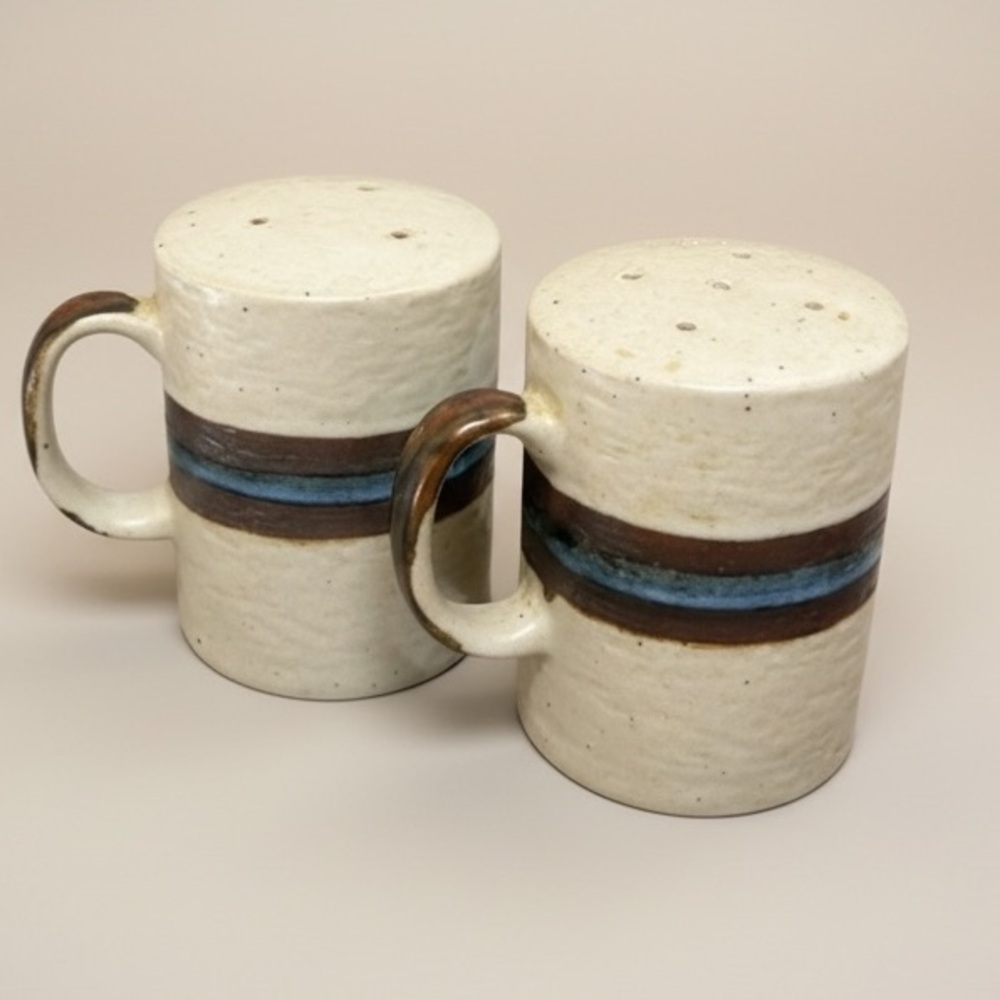 Vintage Otagiri Horizon Stoneware Salt & Pepper Shakers Japan MCM